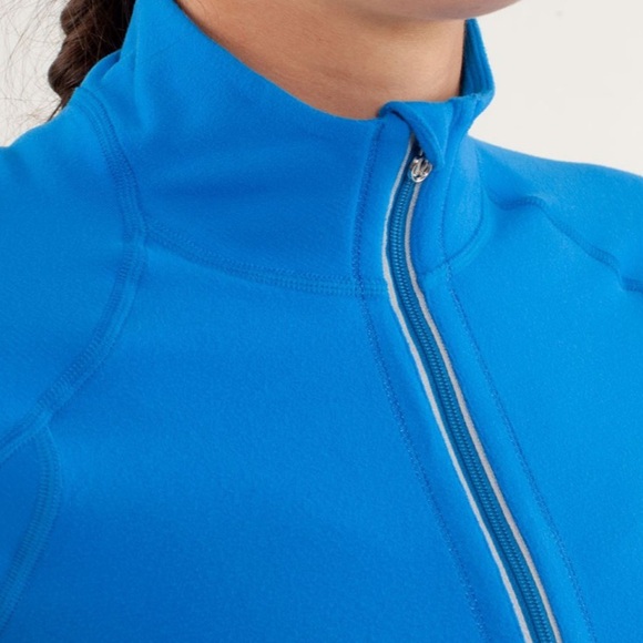 Lululemon U-Turn Half Zip Pullover Track Jacket Silver in Beaming Blue - Picture 2 of 13